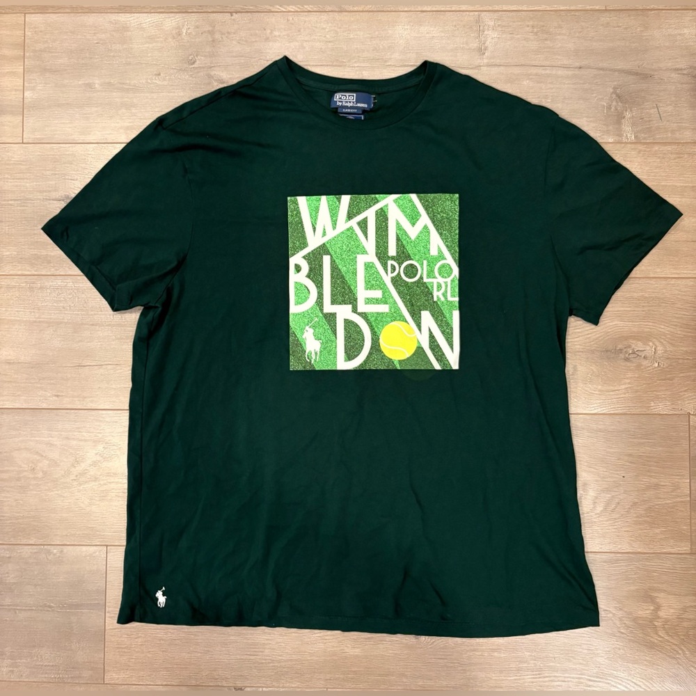 Ralph Lauren Wimbledon T-Shirt Men’s XXL Classic Fit Graphic Print Green